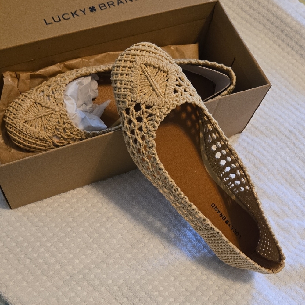 Lucky Brand Tan Woven Flats